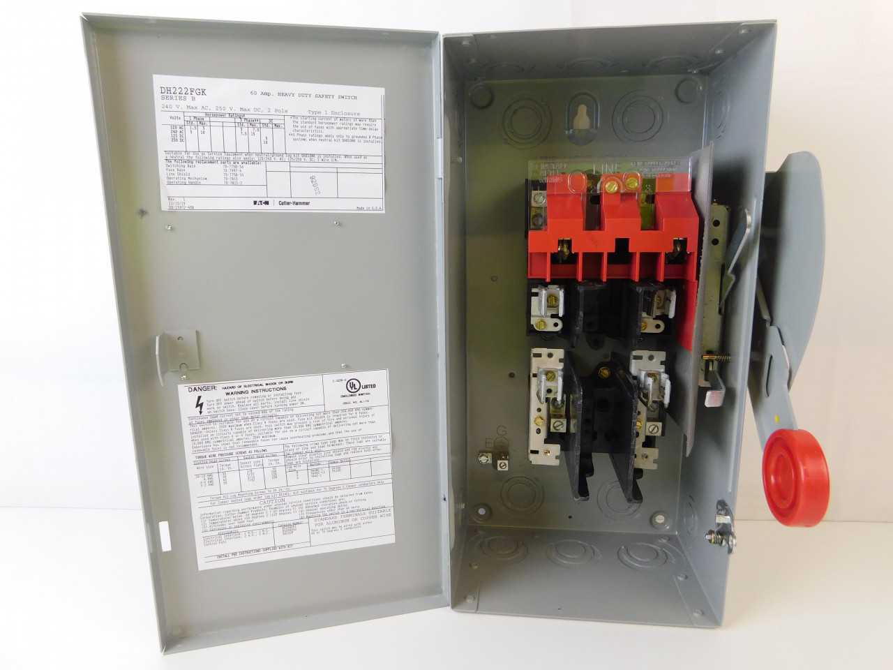 Quantity 3 of Eaton DH222FGK Safety Switch 2P 60A 240VAC - ELECTRICAL COMPONENTS