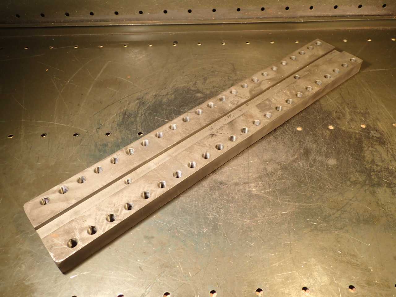23-1/2" x 4" x 1" Machinist Steel Set-Up Fixture Base Plate 46 Hole 1/2"-13 - MACHINING ACCESSORIES & TOOLING