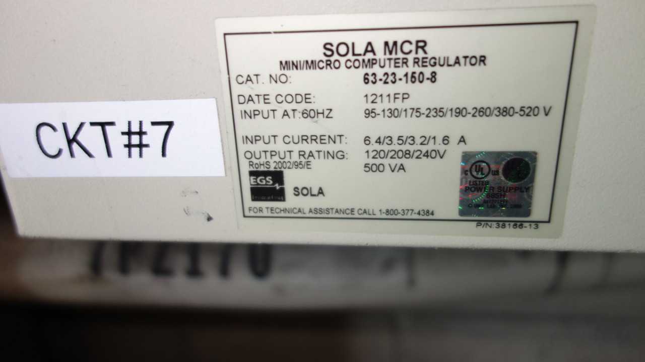 LOT OF 2 SOLA 63-23-150-8 REGULATOR TRANSFORMERS - CONTROL TRANSFORMERS