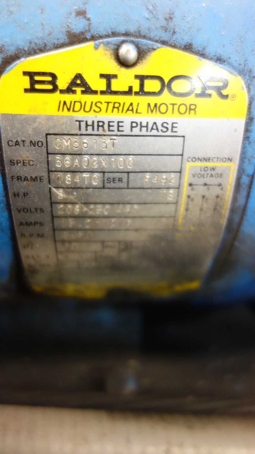 LOT OF 3 OILGEAR LSAY-P-1NNSN 5HP 230/460V-AC GEAR PUMP MOTOR, BALDOR CM3613T - ELECTRIC MOTORS