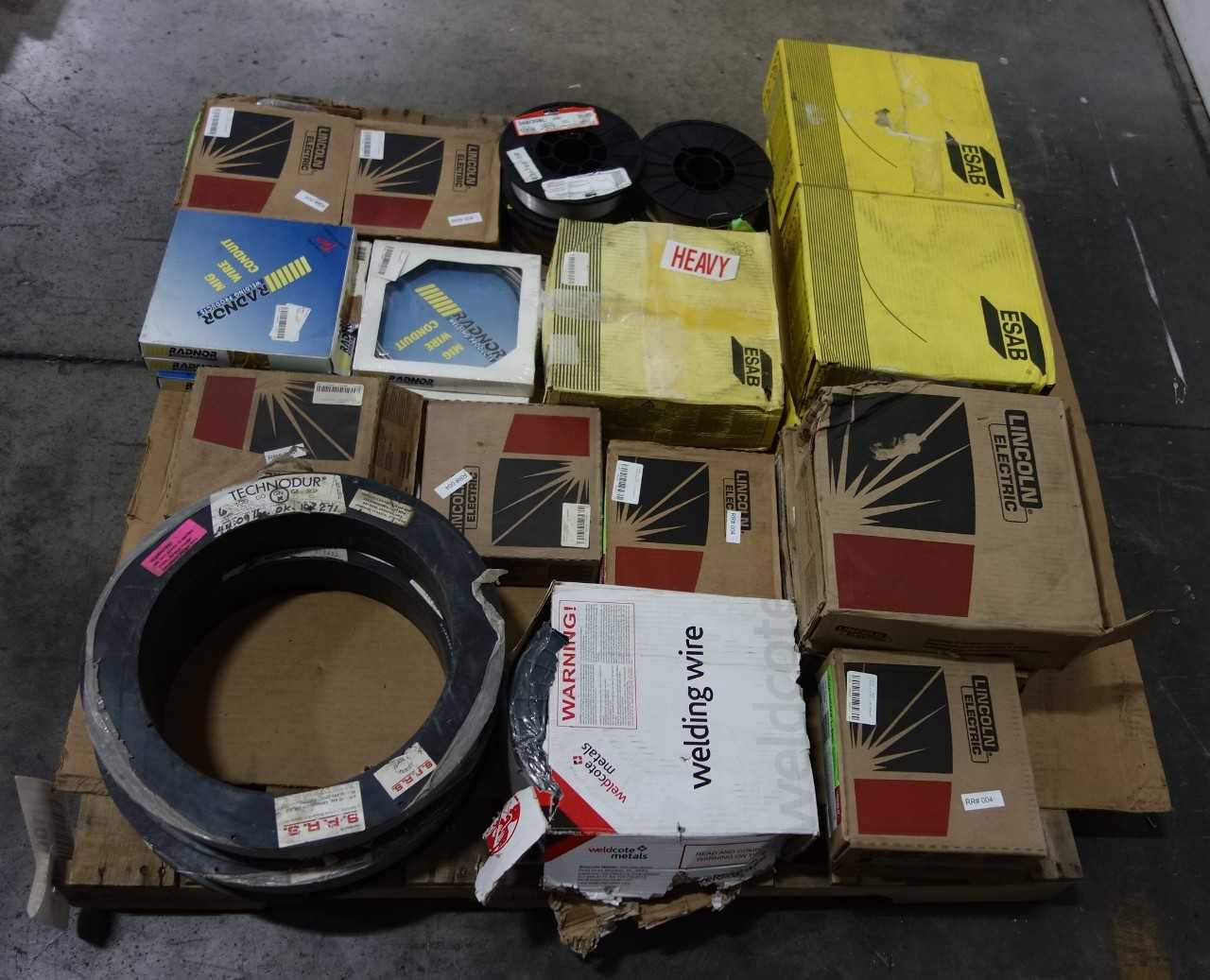 PALLET OF ASSORTED WELDING WIRE - WELDING EQUIPMENT