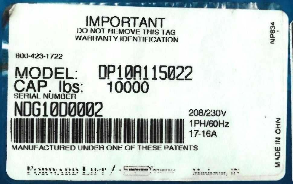 Forward Lift - 2 Post Vehicle Hoist - MATERIAL HANDLING