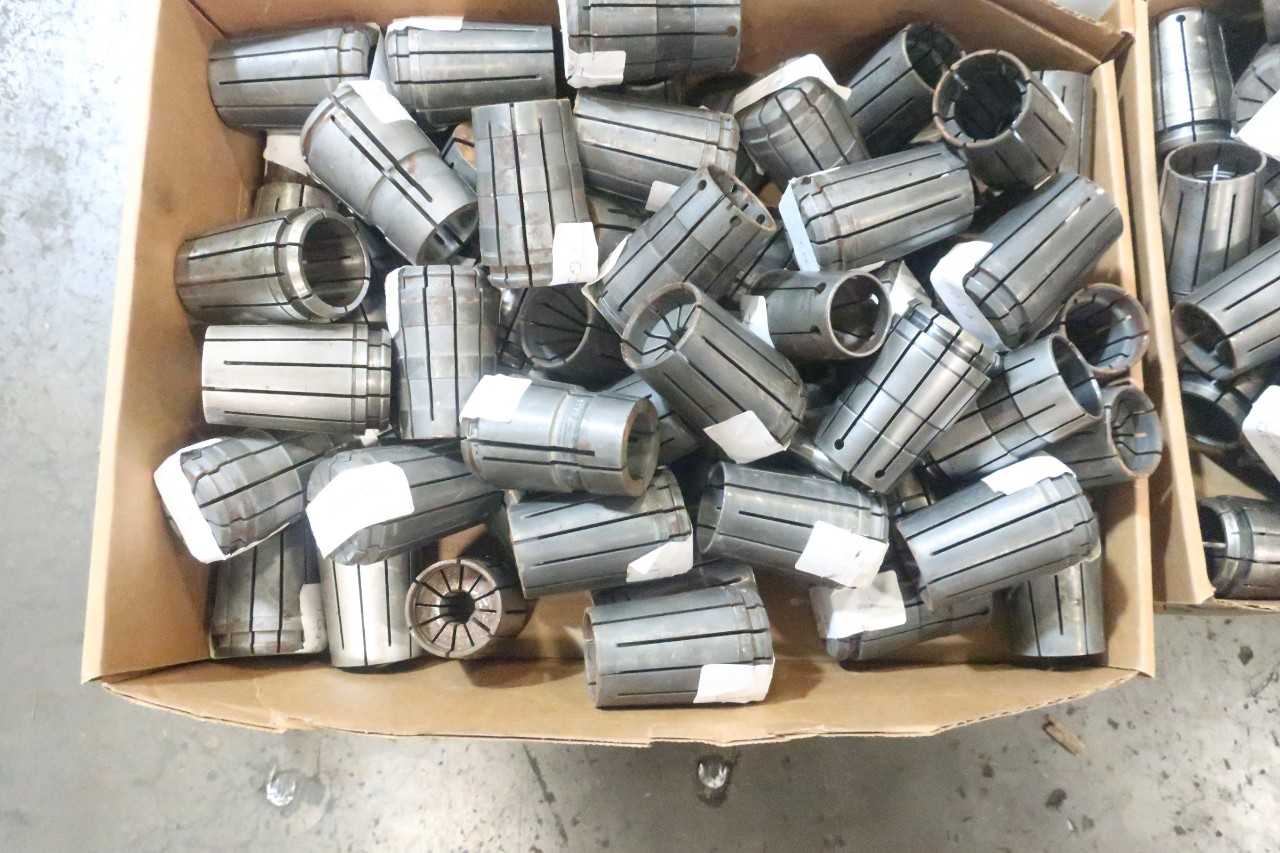 1 PALLET OF ASSORTED CHUCKS, REAMERS, BITS, LARGE COLLETTS - ELECTRIC POWER TOOLS