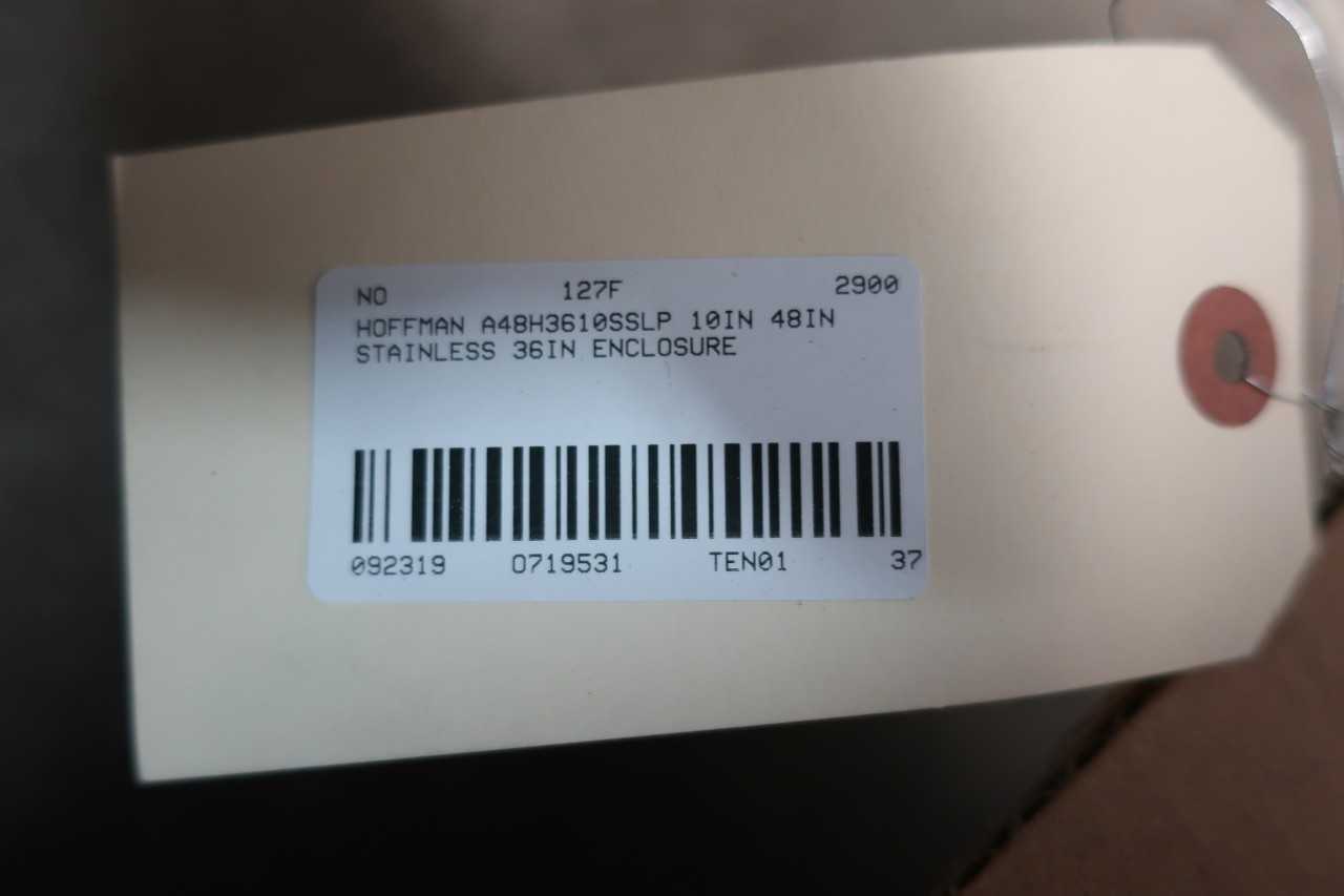 HOFFMAN A48H3610SSLP 10IN 48IN STAINLESS 36IN ENCLOSURE - INDUSTRIAL PARTS