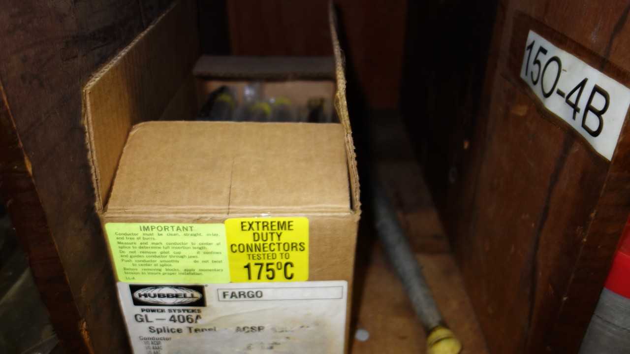 CONTENTS OF PIGEON HOLE CABINET, ASSORTED ELECTRIC CONNECTORS, TERMINAL LUGS - ELECTRICAL COMPONENTS