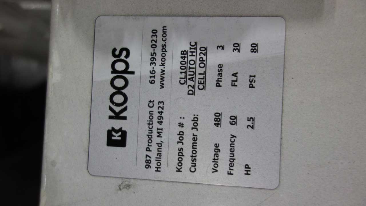 KOOPS D2 AUTO HIC HOFFMANN CONTROL CABINET W/ POWERFLEX 4 22A-B2P3N104 ALLEN BRADLEY DRIVES - AUTOMATION & CONTROLS