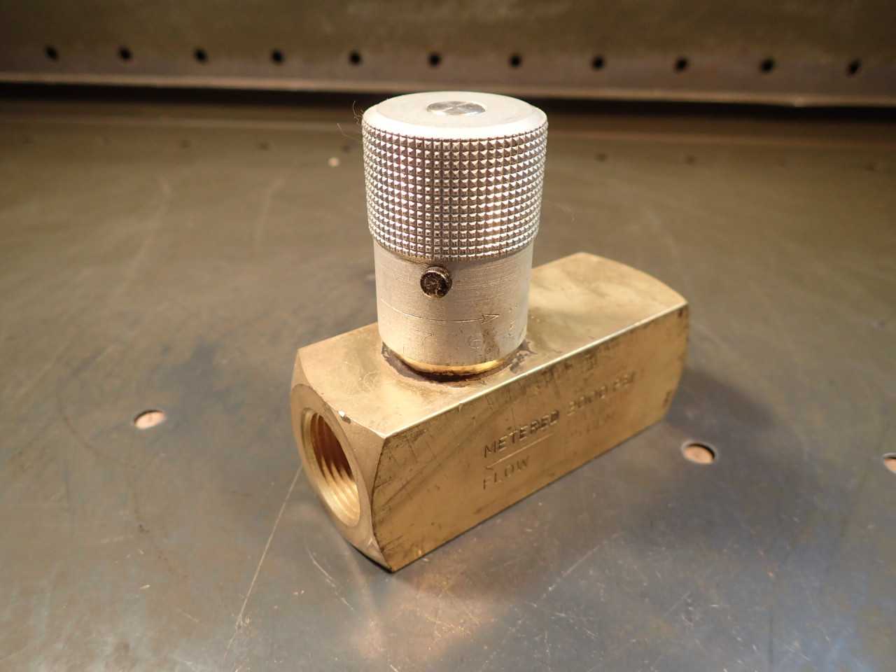 Parker F1200B -11JL 3/4" Brass In-Line Flow Control Valve: 2000 PSI Max, NOS! - CONTROL VALVE