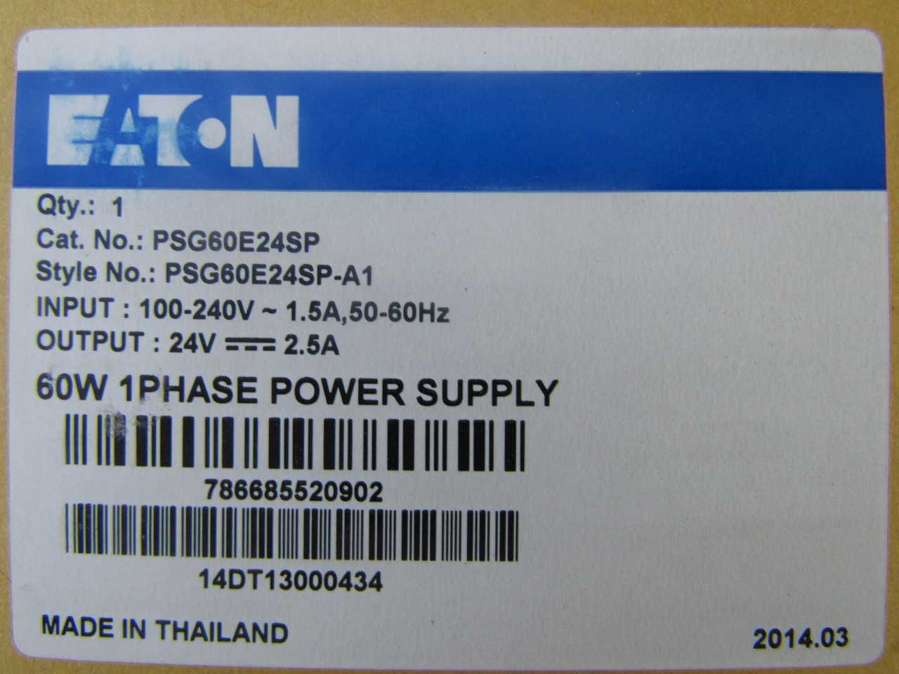 Quantity of 109x PSG60E24SP Power Supply/UPS - ELECTRICAL COMPONENTS Quantity of 109x PSG60E24SP Power Supply/UPS - ELECTRICAL COMPONENTS