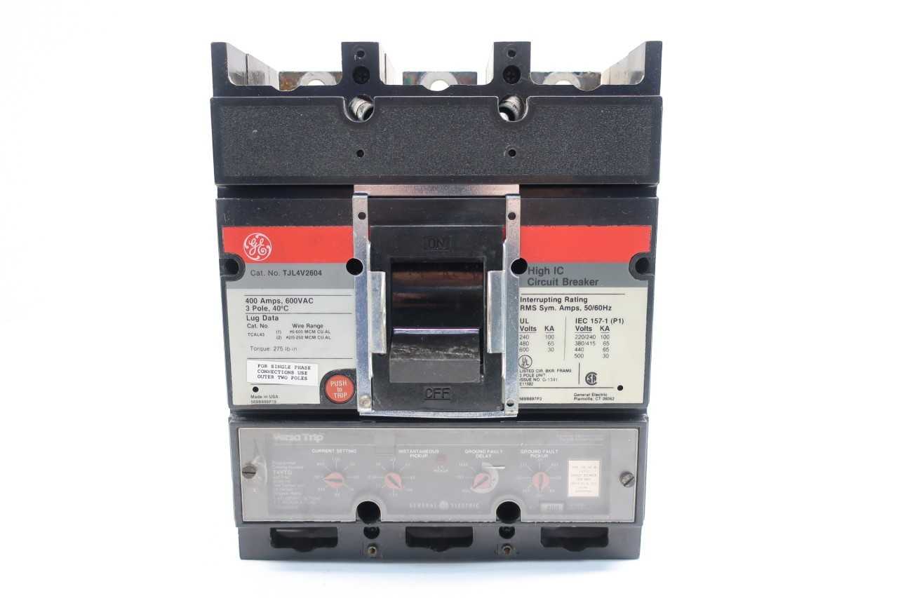 GENERAL ELECTRIC GE TJL4V2604 3P 400A AMP 600V-AC MOLDED CASE BREAKER - CIRCUIT BREAKERS GENERAL ELECTRIC GE TJL4V2604 3P 400A AMP 600V-AC MOLDED CASE BREAKER - CIRCUIT BREAKERS