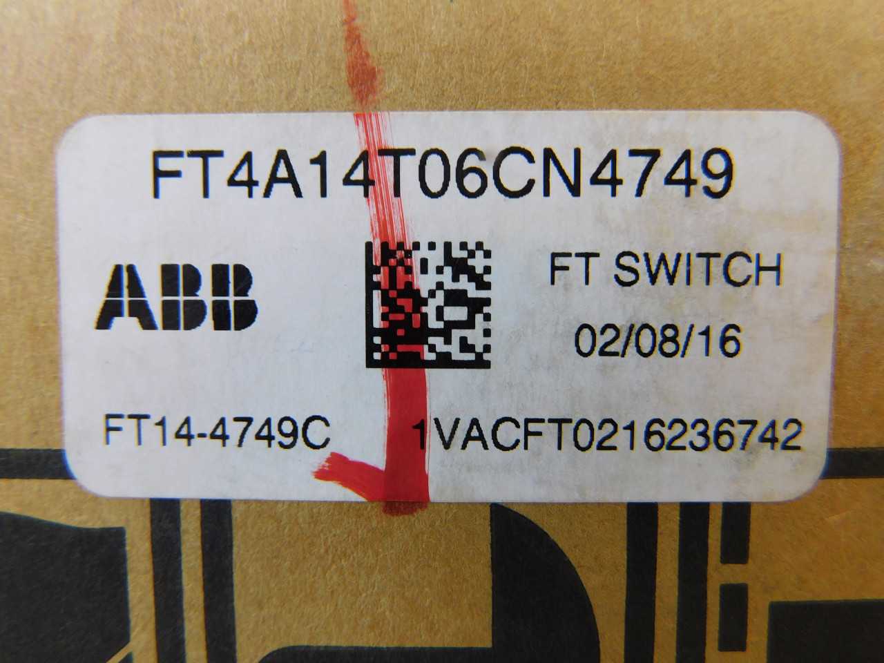 Quantity 6 of ABB FT4A14T06CN4749 Switch - AUTOMATION & CONTROLS