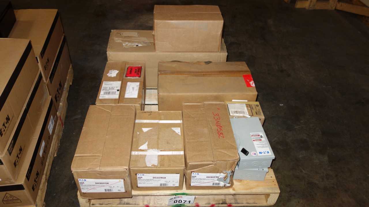 1 PALLET OF EATON ASSORTED DISCONNECT SWITCHES, STARTERS - ELECTRICAL COMPONENTS