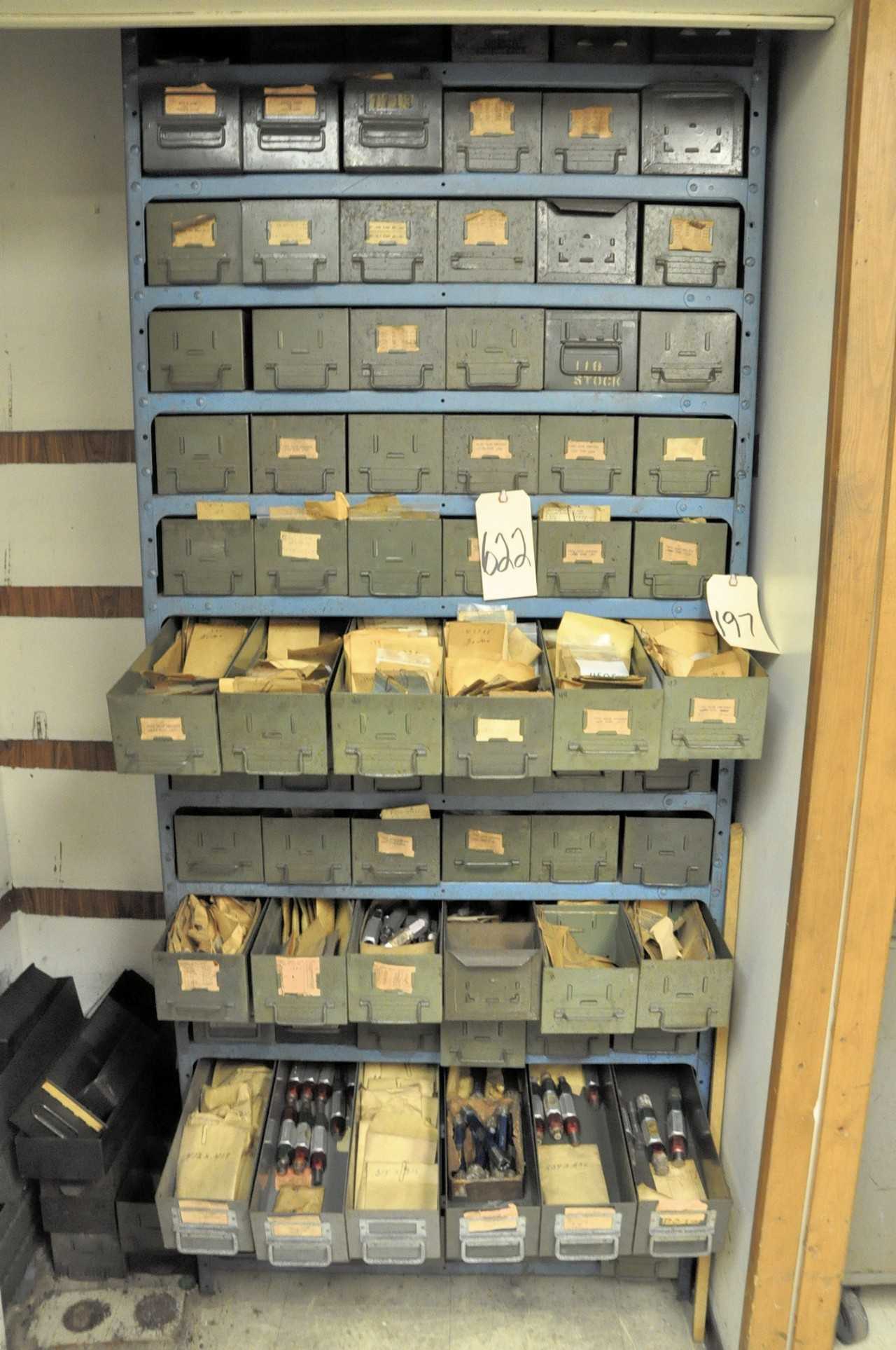 Various Pin Gauges in Steel Bin Drawers Shelving Not Included - SHELVING
