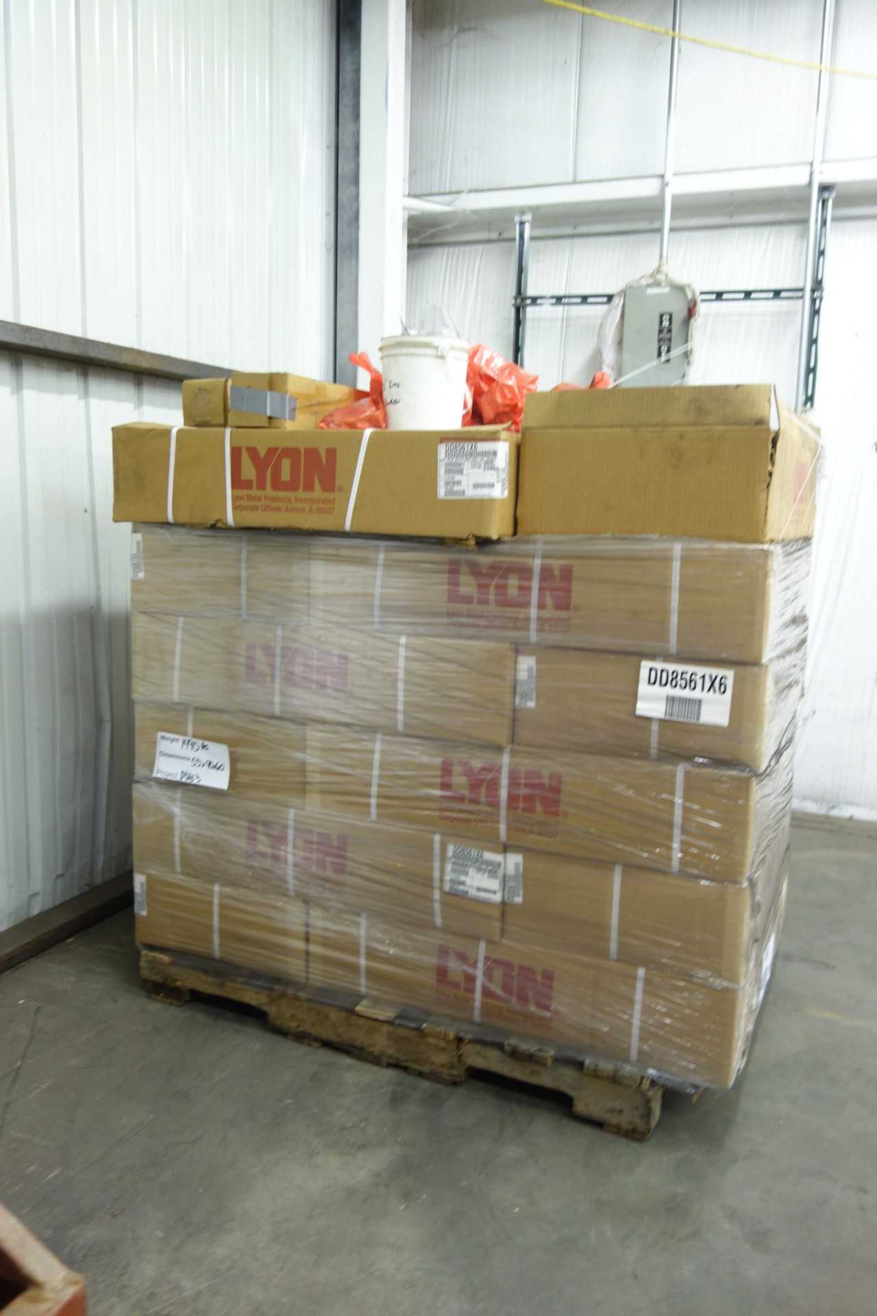PALLET OF LYON 8561X6 8000 SERIES STEEL BOX SHELF, 36 IN X 18 IN, 6 PER BOX