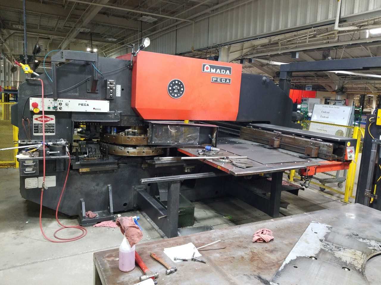 Amada PEGA-357 305072 CNC Turret Punch Press with AMADA-FANUC-P Controller( need part to repair multi station tool) - PUNCHING MACHINES