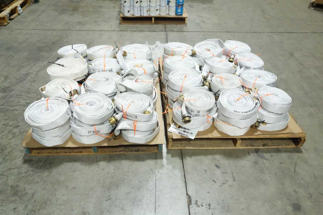 LOT OF 72 POLYFLEX FIRE HOSE 1-HALF IN 50FT 100FT LENGTHS - SAFETY EQUIPMENT