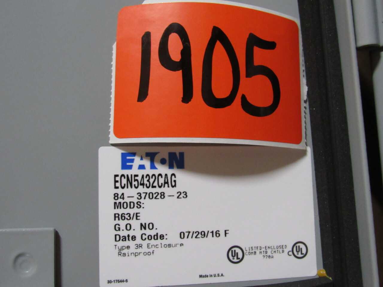 Eaton Panel w/ Fused Disconnect - ELECTRICAL COMPONENTS