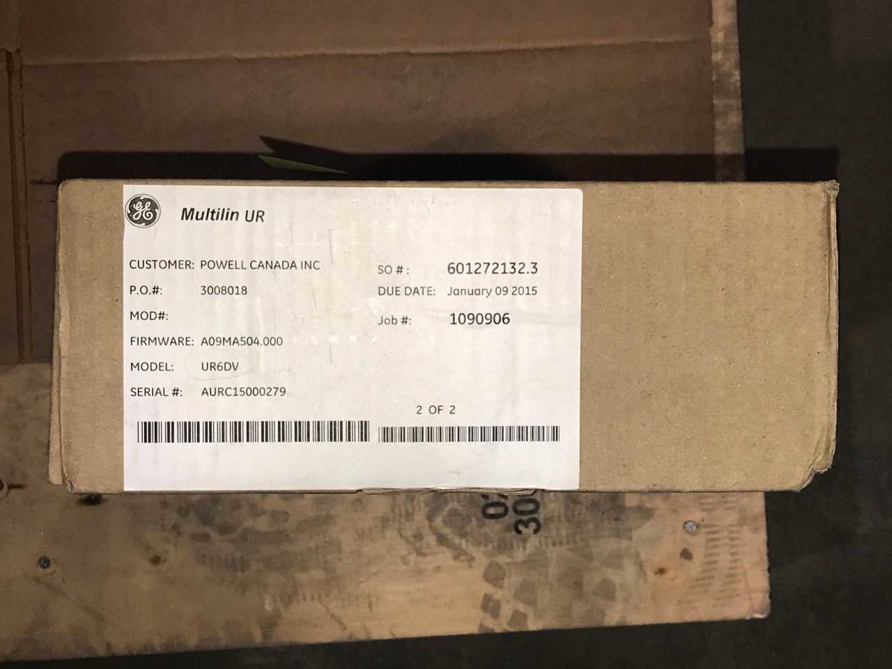 GE MULTILIN UR6DV RELAY (QTY 1) - PNEUMATIC PARTS