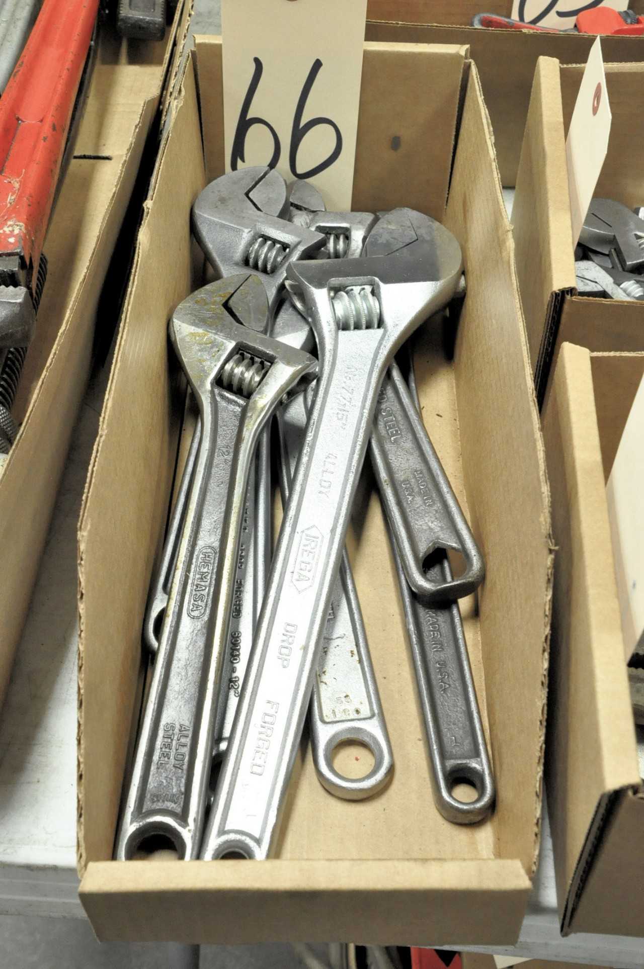 Lot 7 Adjustable Wrenches in 1 Box - HAND TOOLS