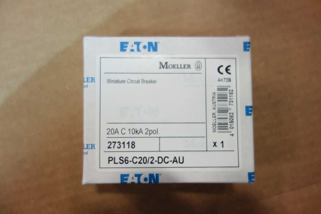 LOT OF EATON MOELLER CIRCUIT BREAKERS 2 POLE 20 AMP 10KA DC\ RATED PLS6-C20/2DC - CIRCUIT BREAKERS