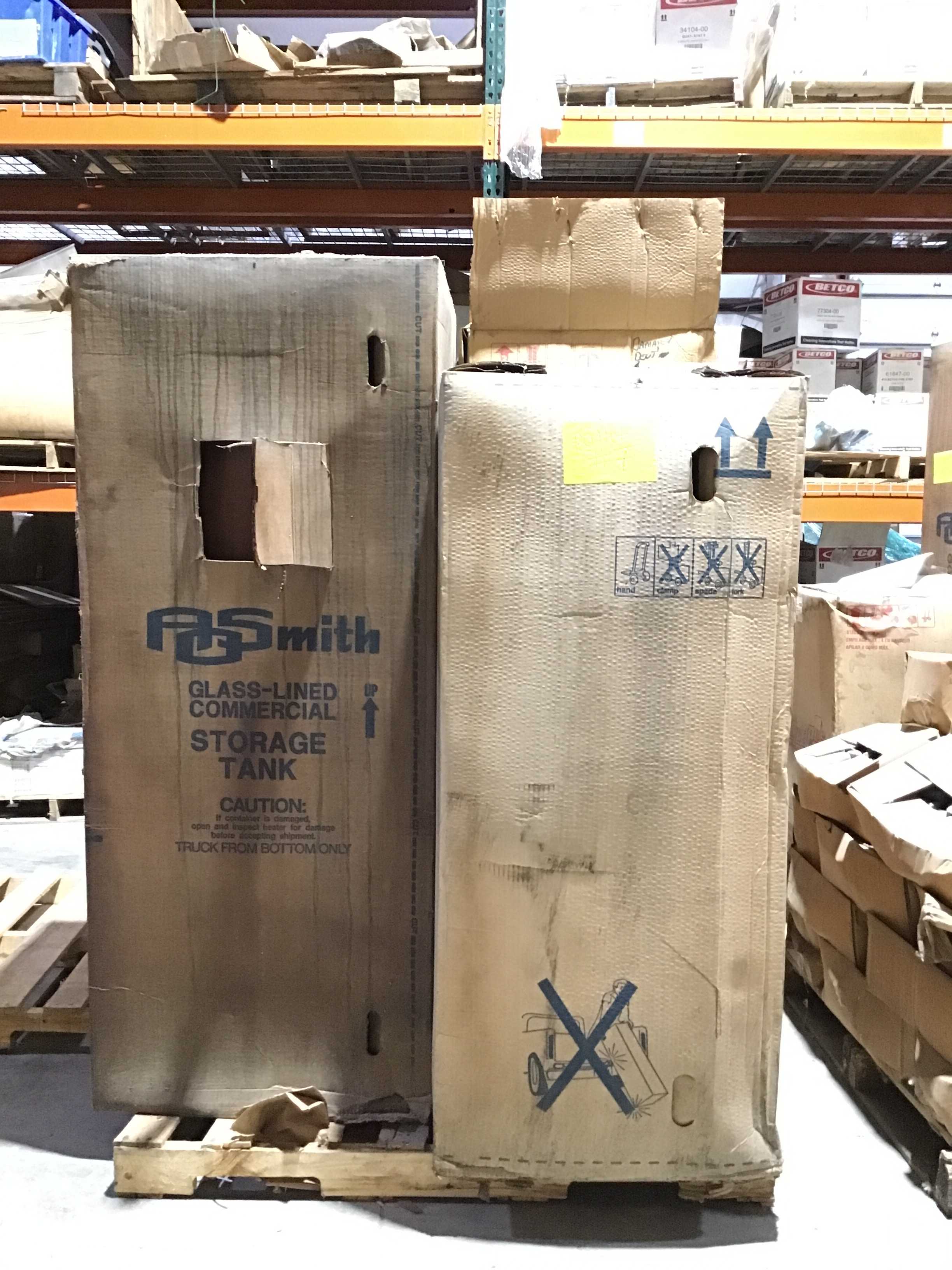 SURPLUS OF PLUMBING HOT WATER HEATERS, VALVES & FIXTURES - QTY 19 PALLETS (Quantity of 19) - HVAC EQUIPMENT