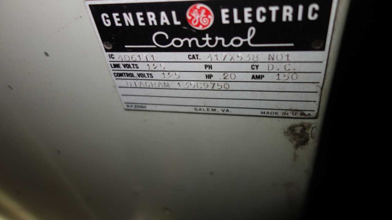 GENERAL ELECTRIC 417X538 IC2800 DC CONTACTOR PANEL - CONTACTORS