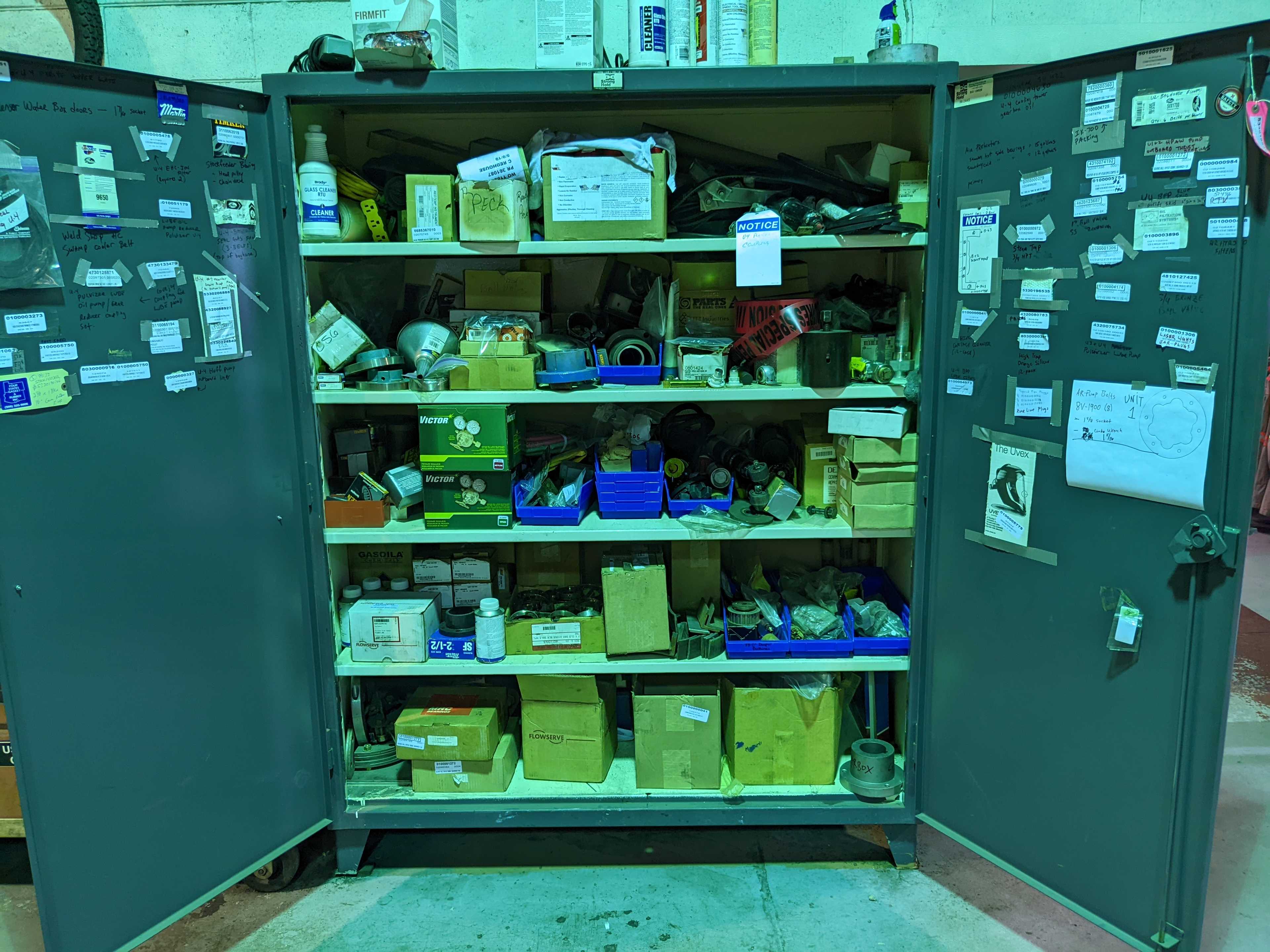 CABINET AND CONTENTS - INDUSTRIAL PARTS