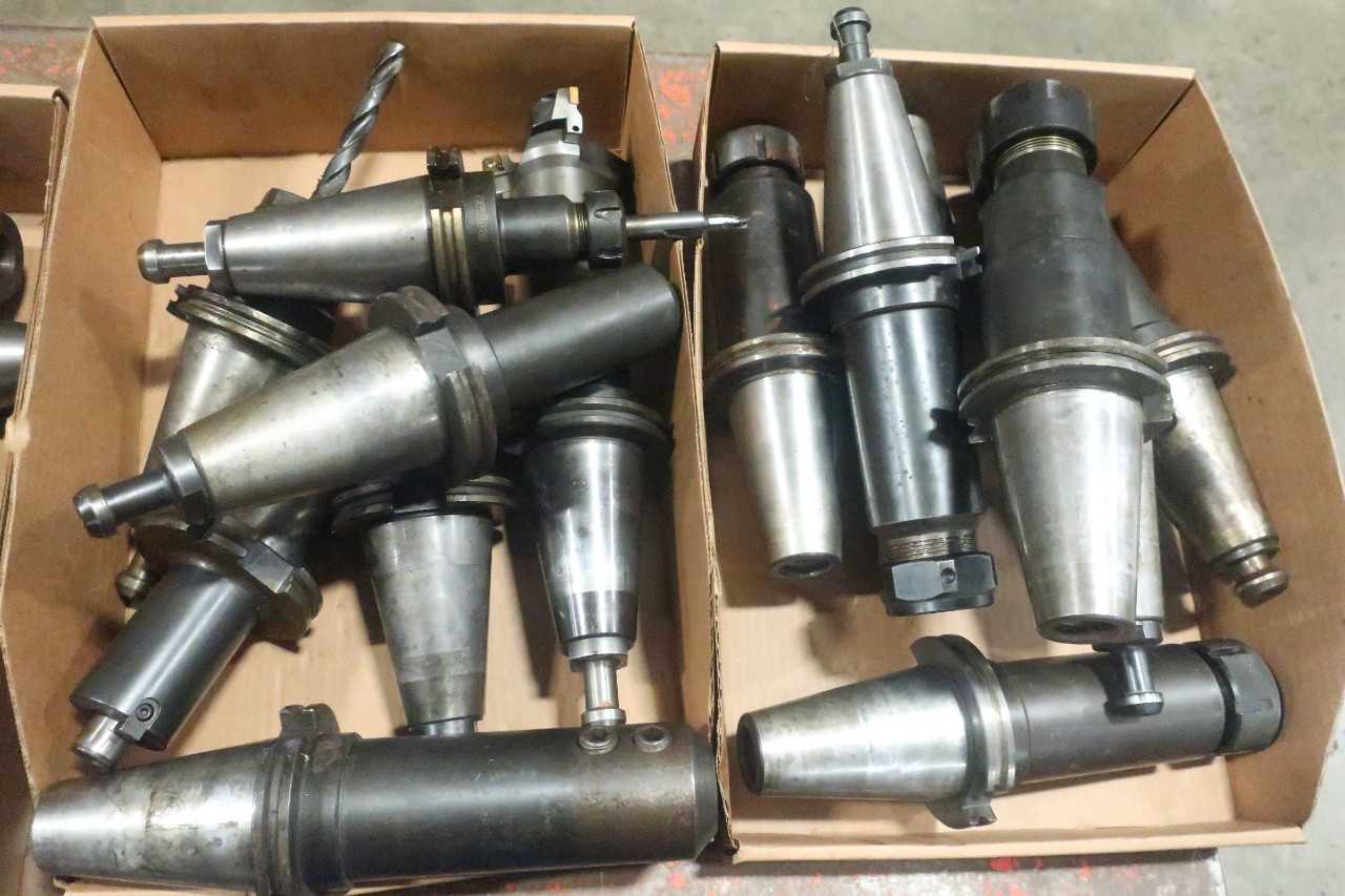 LOT OF ASSORTED CAT50 TOOL HOLDERS - ELECTRIC POWER TOOLS