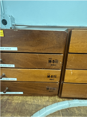 GAUGE SET IN WOOD STORAGE - ELECTRIC POWER TOOLS