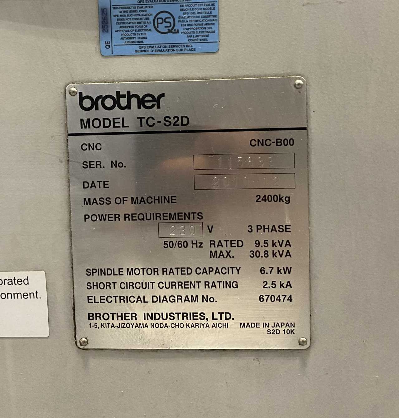 BROTHER TC-S2D 2010 DRILL AND TAPPING CNC - CNC MACHINING CENTERS