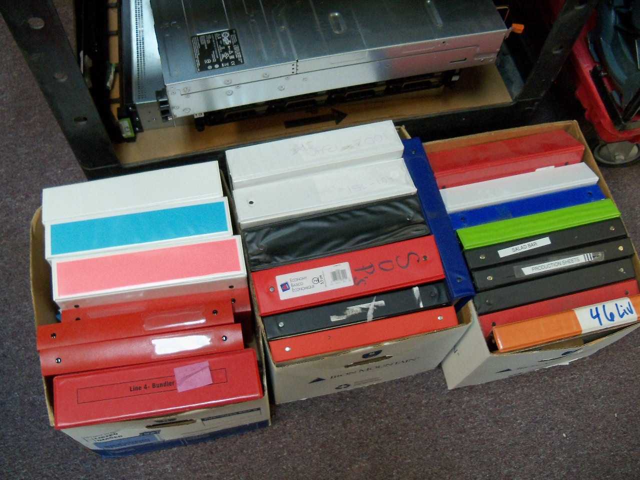 3 BOXES miscellaneous binders - PLANT & FACILITY