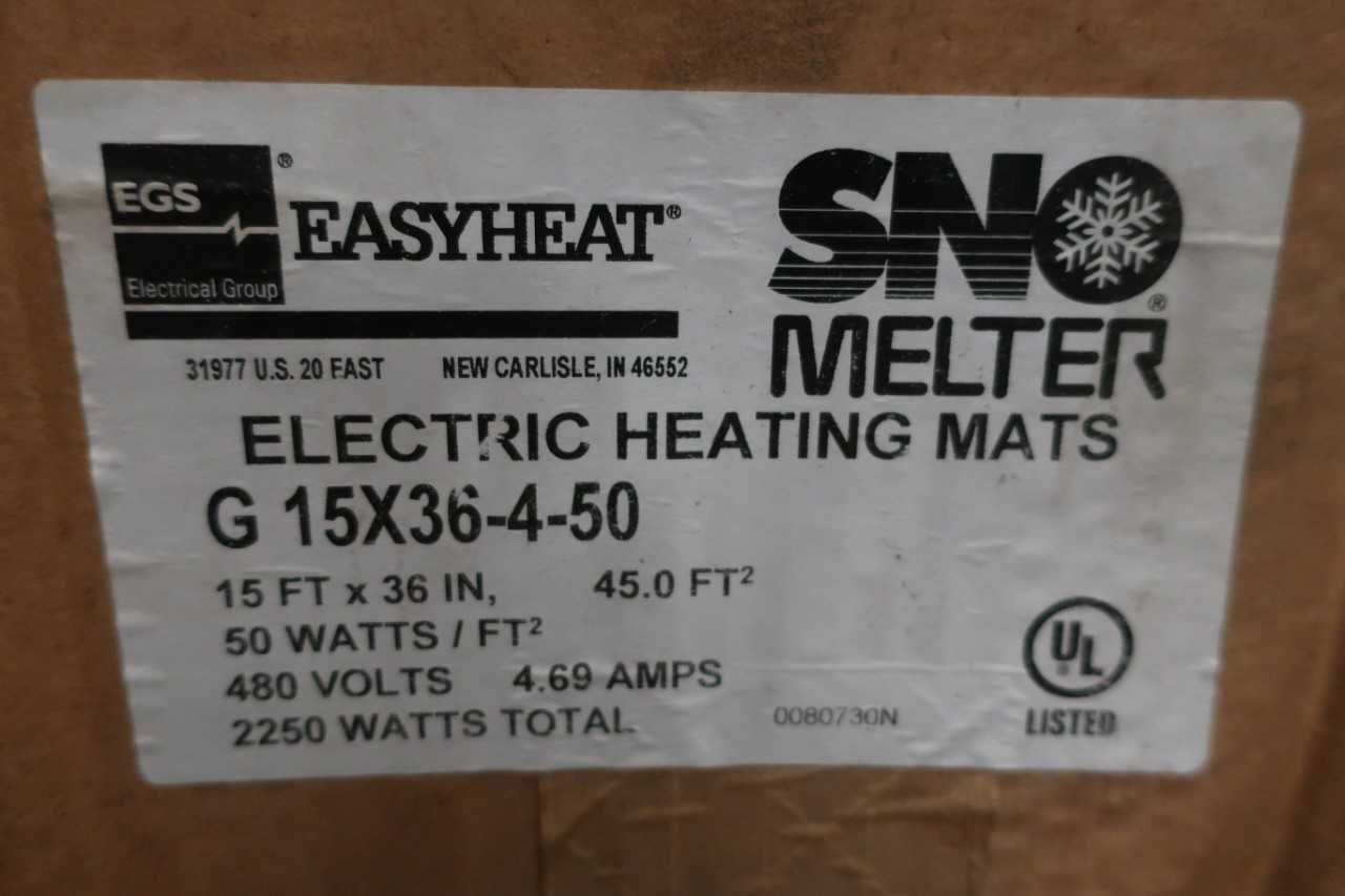 LOT OF 14 EGS EASYHEAT G 15X36-4-50 ELECTRIC HEATING MATS - HVAC EQUIPMENT