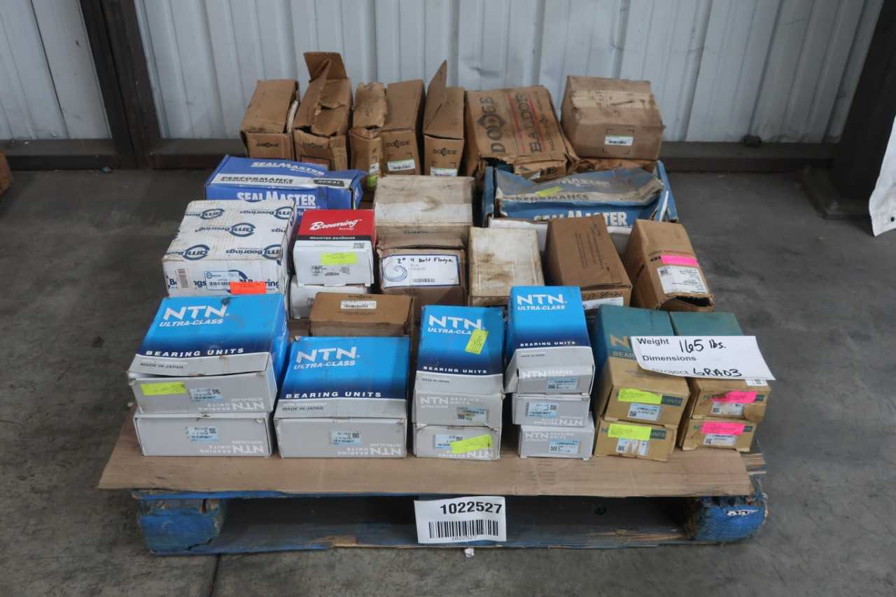 PALLET OF ASSORTED PILLOW BLOCK, MOUNTED AND FLANGE BEARINGS - BEARINGS