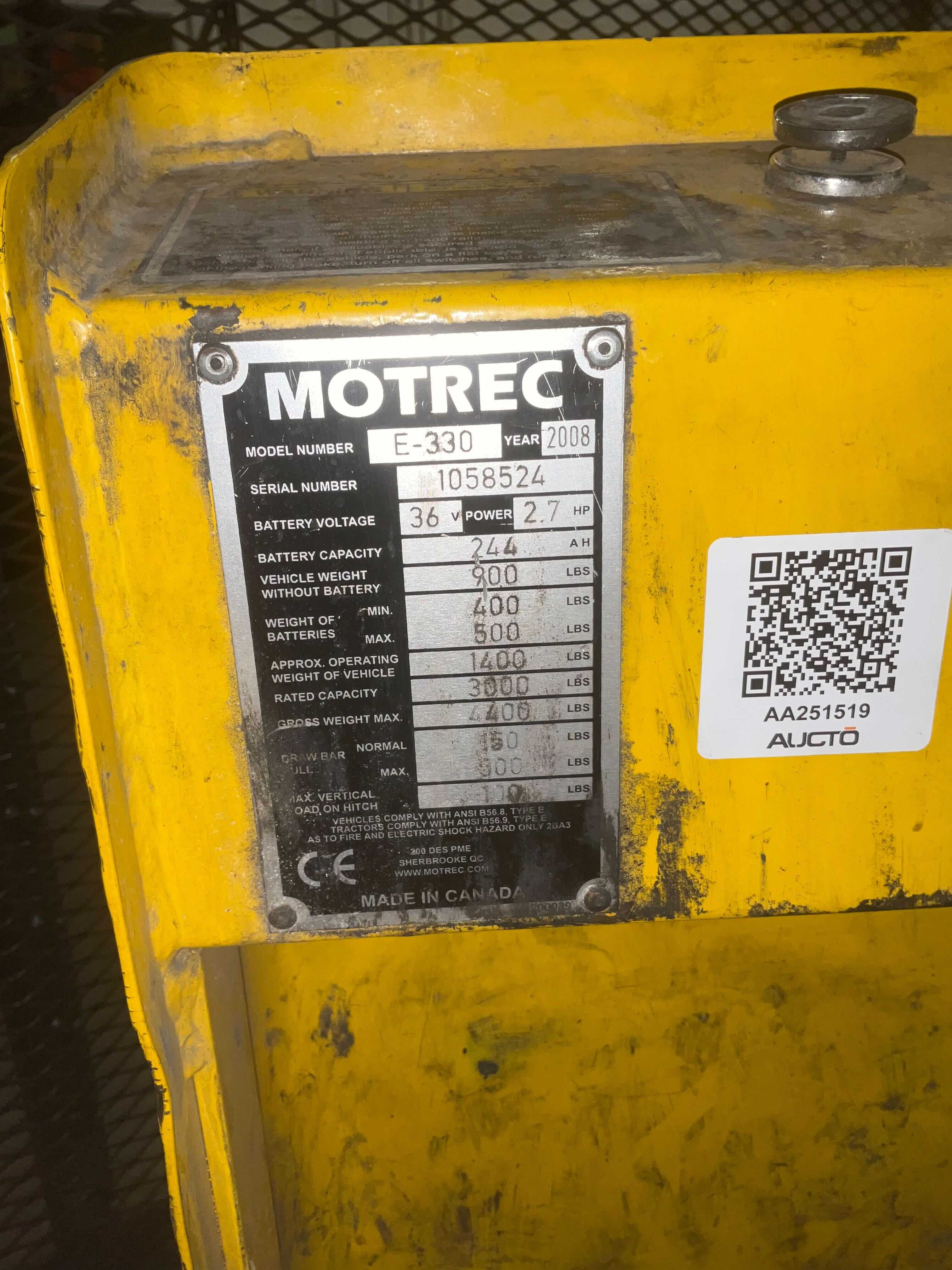 2008 MOTREC E-330 UTILITY VEHICLE - UTILITY VEHICLES