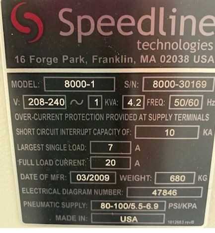 2009 Speedline 8000-1 Glue Dot Machine - Collierville, TN - MISCELLANEOUS