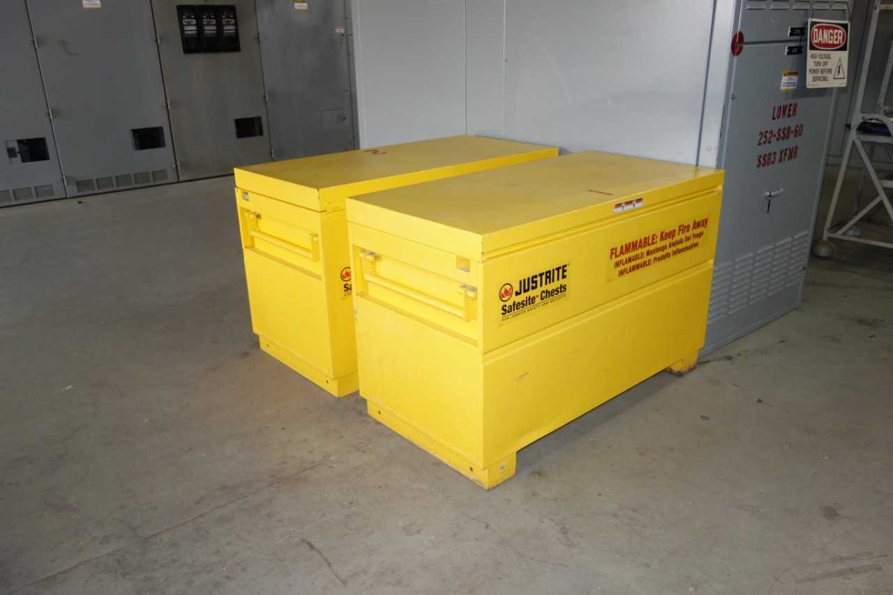 Lot of 3 Justrite 16032Y Safesite Combo Safety Chest 15 Gal - TOOL STORAGE