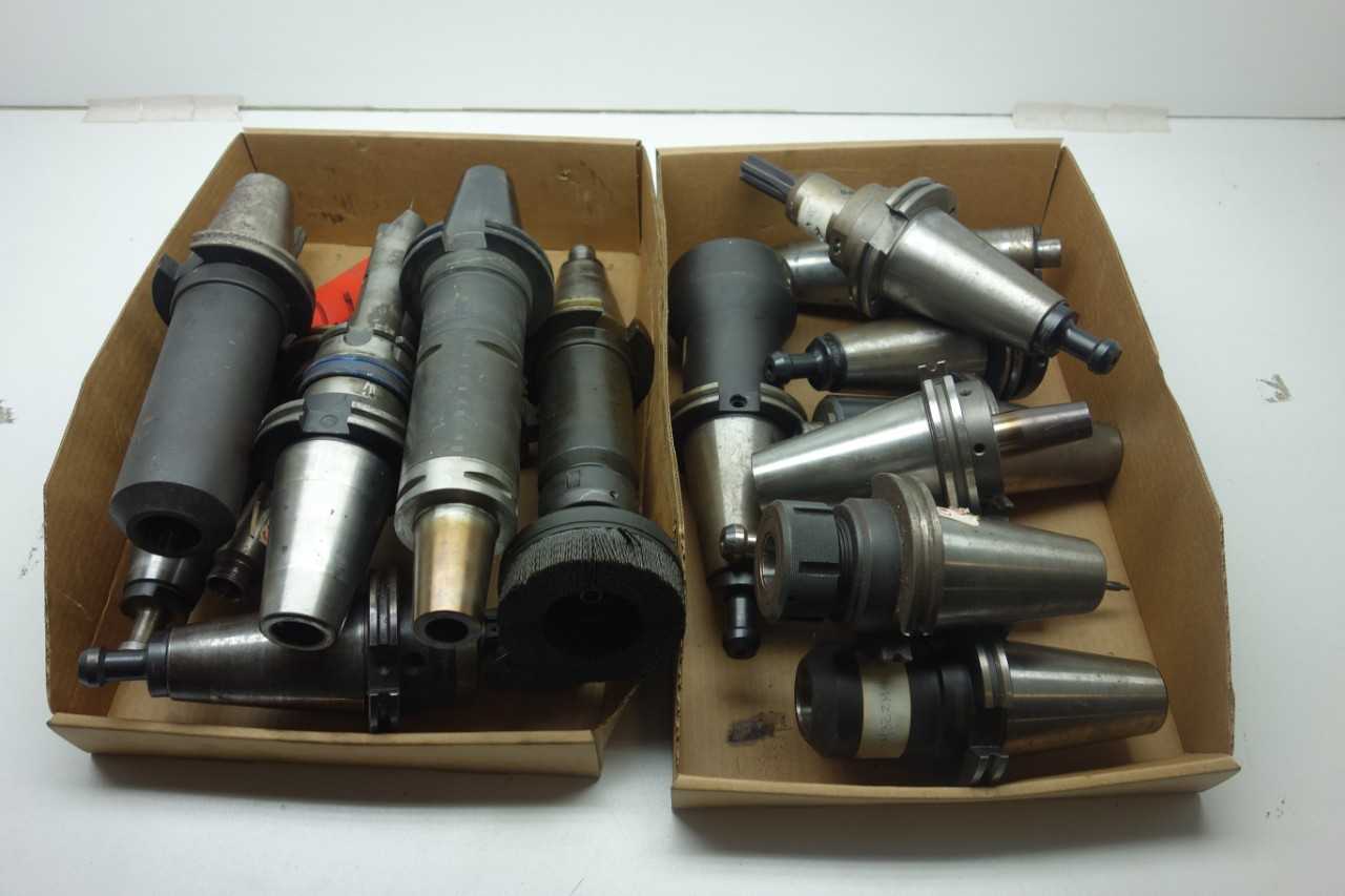 LOT OF ASSORTED CAT50 TOOL HOLDERS- PARLEC - ELECTRIC POWER TOOLS