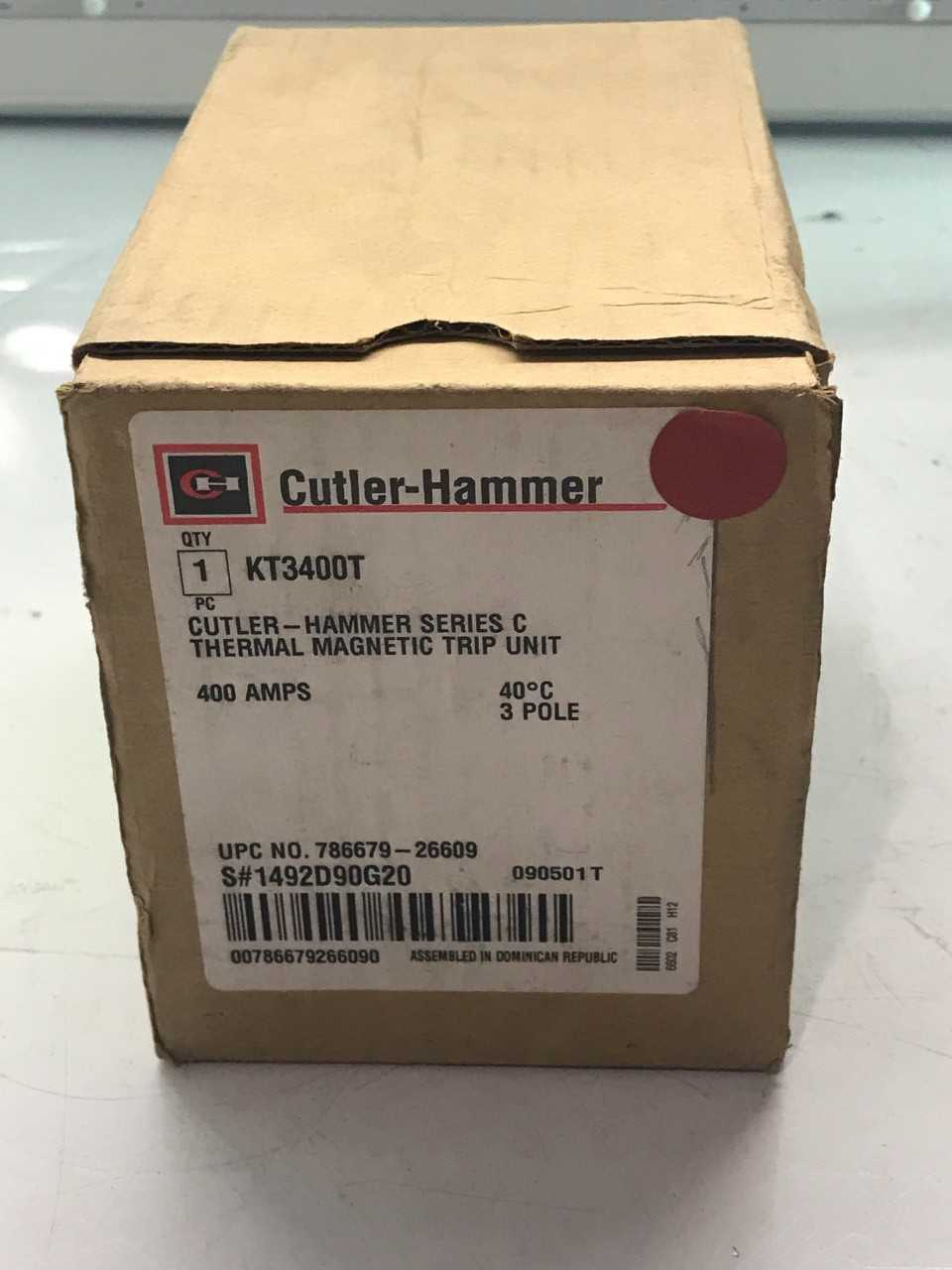CUTLER-HAMMER 400A 3 POLE CIRCUIT BREAKER TRIP UNIT (QTY 1) - CIRCUIT BREAKERS