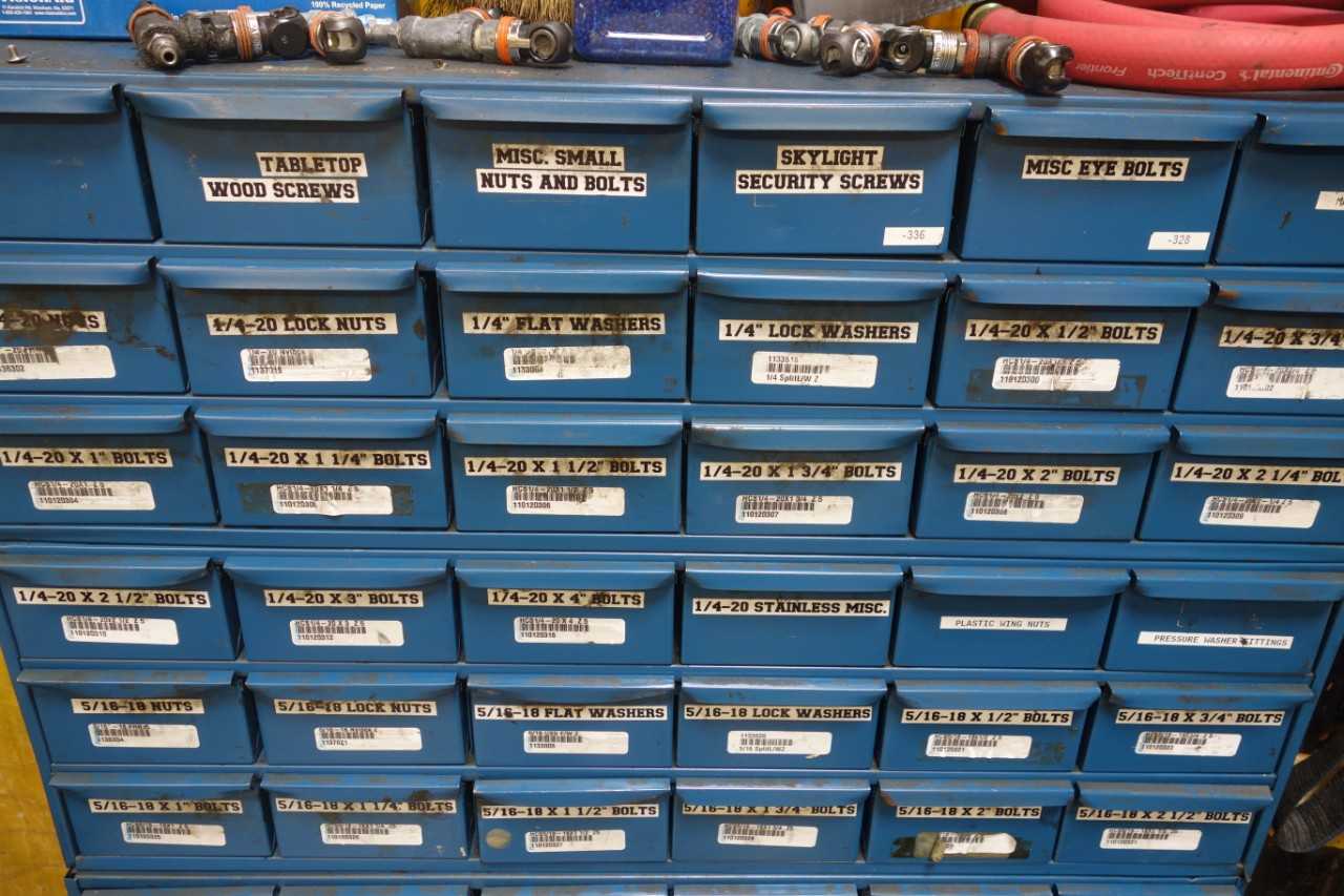 Shelving with assorted fasteners and fittings - SHELVING