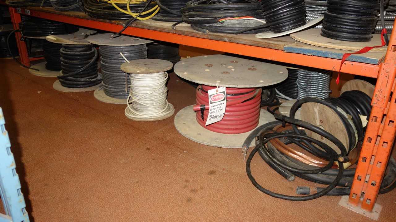LOT OF ASSORTED SPOOLS OF WIRE - ELECTRICAL COMPONENTS