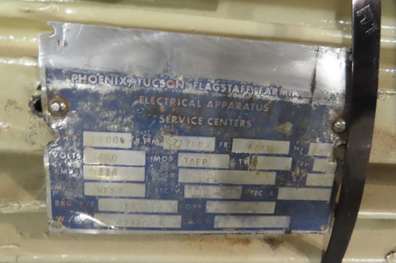 WESTINGHOUSE 444T 100HP 460V-AC AC MOTOR - ELECTRIC MOTORS