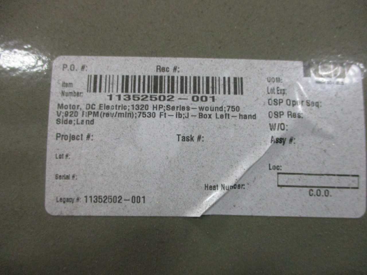 GE 752ARB3 DC Electric Motor - Left Hand JB  (UNUSED) QTY 2 - ELECTRIC MOTORS