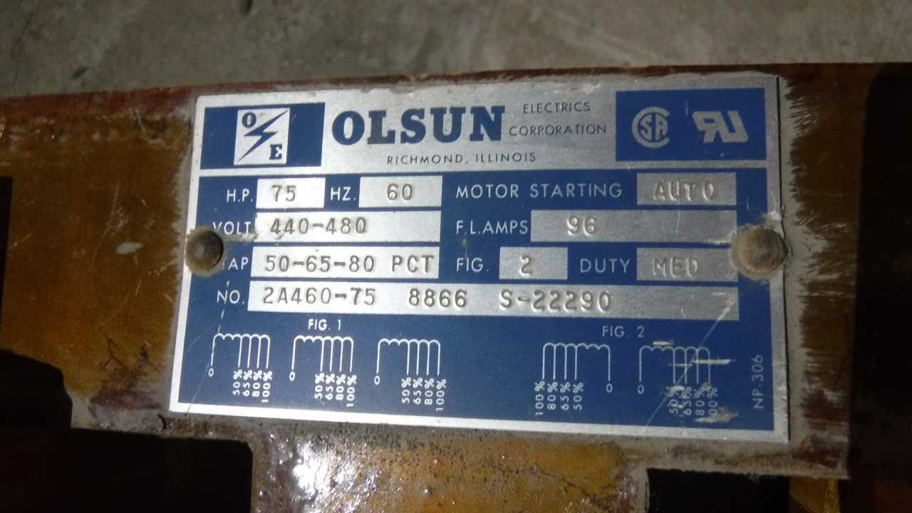 75 HP Olsun Auto Transformer - CONTROL TRANSFORMERS