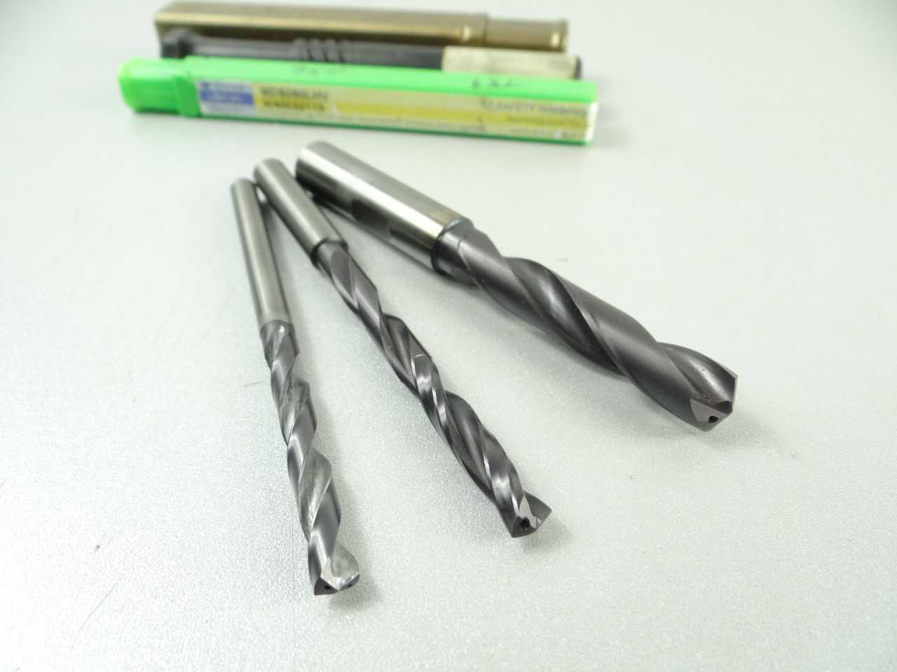 Lot of 3 New and Used Solid Carbide Coolant Thru Drills - MACHINING EQUIPMENT PARTS
