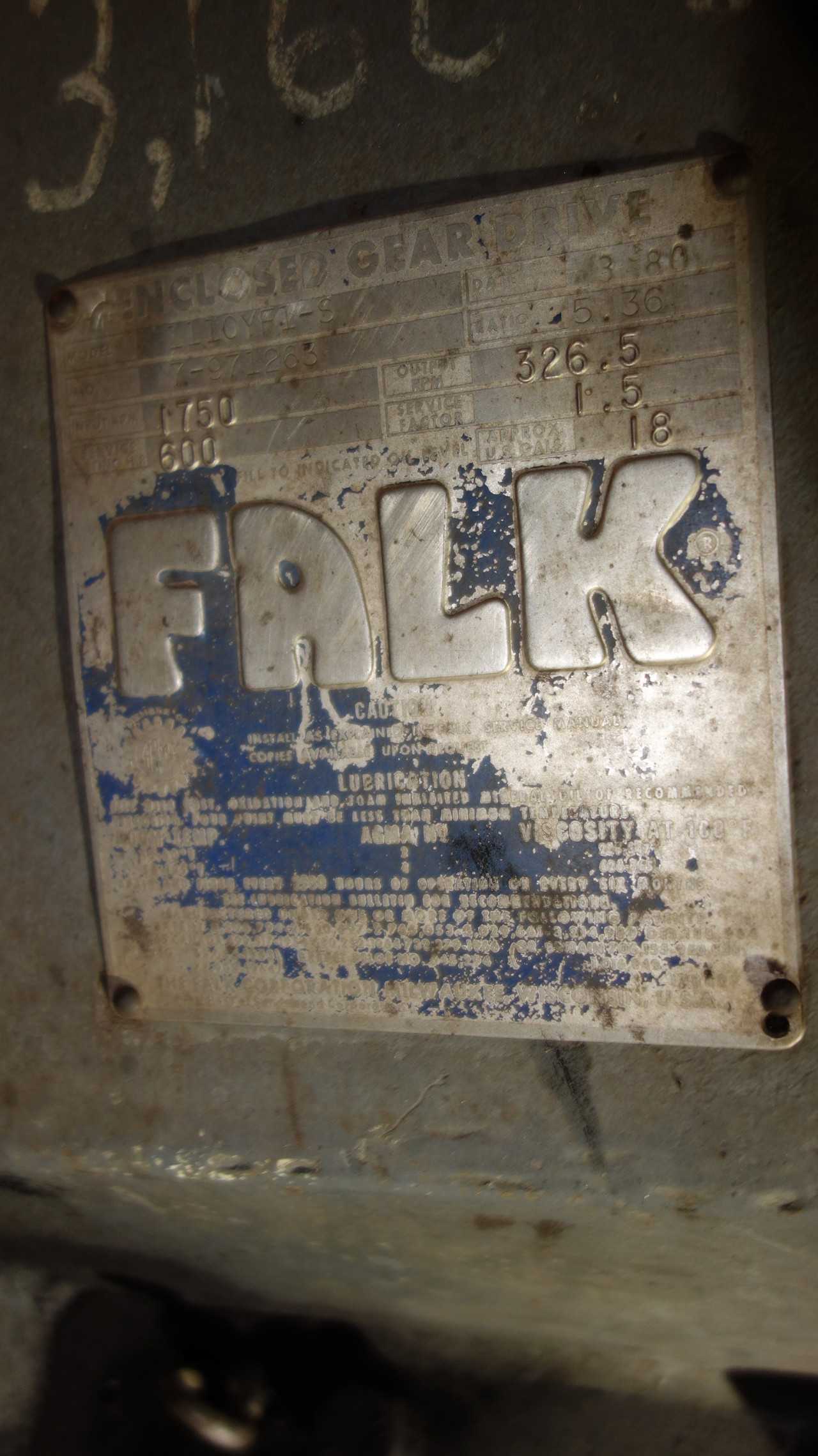 FALK 1110YF1-S GEAR DRIVE 5.36:1 600HP - MISCELLANEOUS