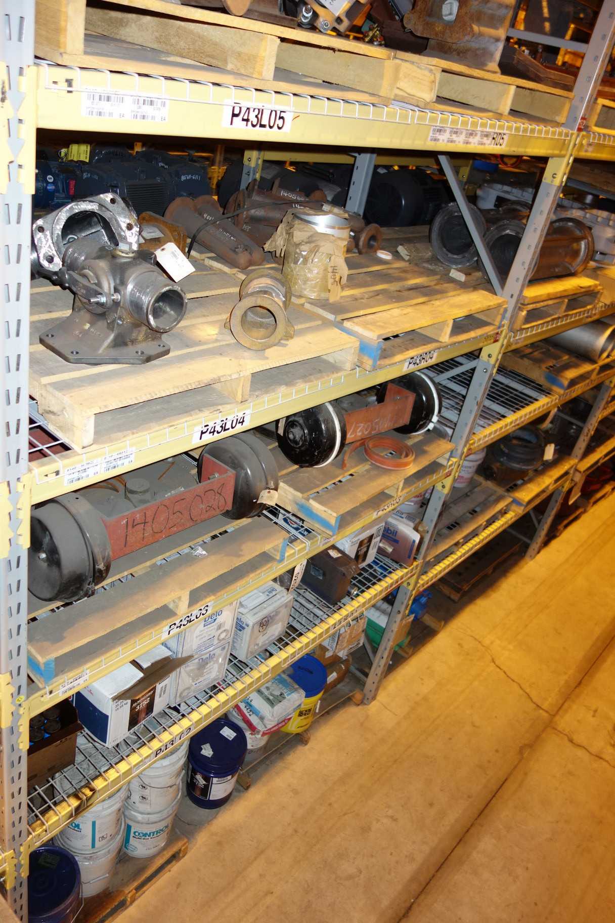 CONTENTS OF 2 UPRIGHT RACKING SECTIONS, TURBINE - INDUSTRIAL PARTS