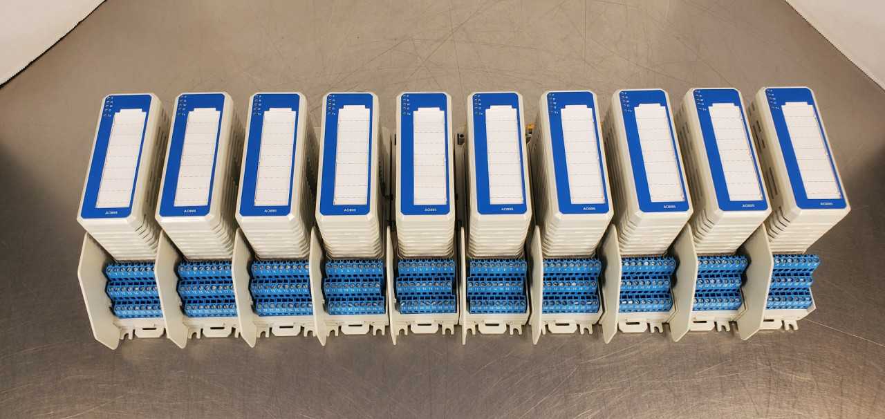 Lot of 10 ABB AO895 Output Module w/TU890 Termination Module "Like New - Pulled from New Machinery and Bench Tested" - AUTOMATION & CONTROLS Lot of 10 ABB AO895 Output Module w/TU890 Termination Module "Like New - Pulled from New Machinery and Bench Tested" - AUTOMATION & CONTROLS