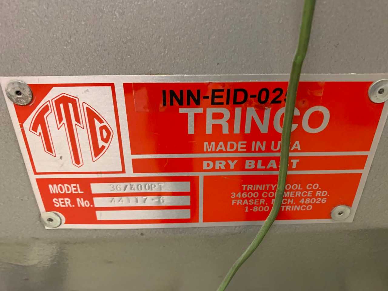 Trinco 36/400PT Blast Cabinet - MACHINING ACCESSORIES & TOOLING