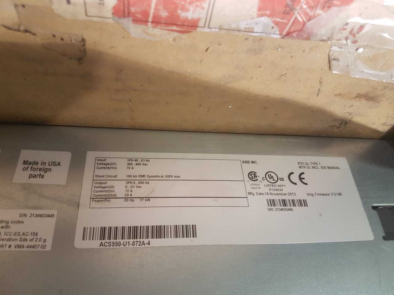 ABB ACS550 VFD (QTY1) - MISCELLANEOUS