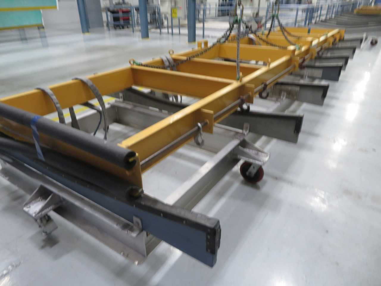 Aluminum Cart on Wheels, approx. 25' long, does not include yellow crane - MISCELLANEOUS