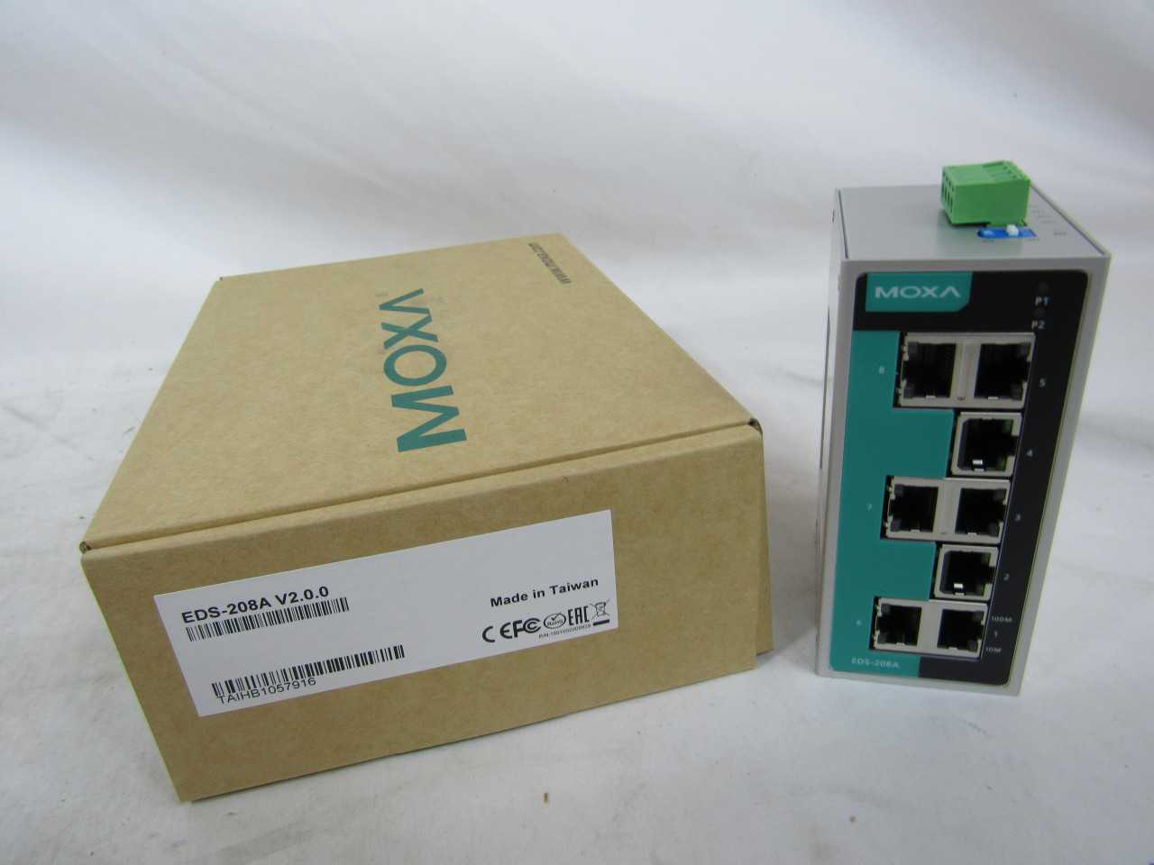 Quantity of 1 New Surplus MOXA EDS-208A PLC Control Ethernet Switch 8 Port - AUTOMATION & CONTROLS